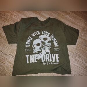 Skull Graphic Tee - Dark Green
